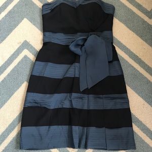 Blue/black strapless cocktail dress, size 8